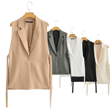 Carregar imagem no visualizador da galeria, Colete Feminino alfaiataria com fivela na Lateral - Modelo Zara