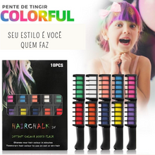 Carregar imagem no visualizador da galeria, Pentes divertidos para coloração temporária dos cabelos (Kit com 10 cores)