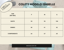 Carregar imagem no visualizador da galeria, Colete Feminino Alfaiataria - Modelo Isabelle
