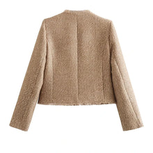 Carregar imagem no visualizador da galeria, Jaqueta Feminina Tweed Cropped - Zara Style
