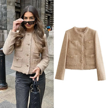 Carregar imagem no visualizador da galeria, Jaqueta Feminina Tweed Cropped - Zara Style

