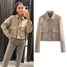 Carregar imagem no visualizador da galeria, Jaqueta Feminina Aviator com Punho Cropped - Zara Style
