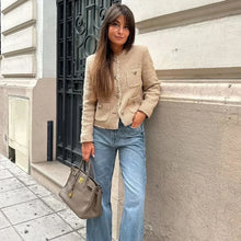 Carregar imagem no visualizador da galeria, Jaqueta Feminina Tweed Cropped - Zara Style
