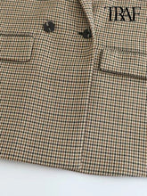 Carregar imagem no visualizador da galeria, Blazer Feminino Xadrez Oversized - Tendência Outono/Inverno
