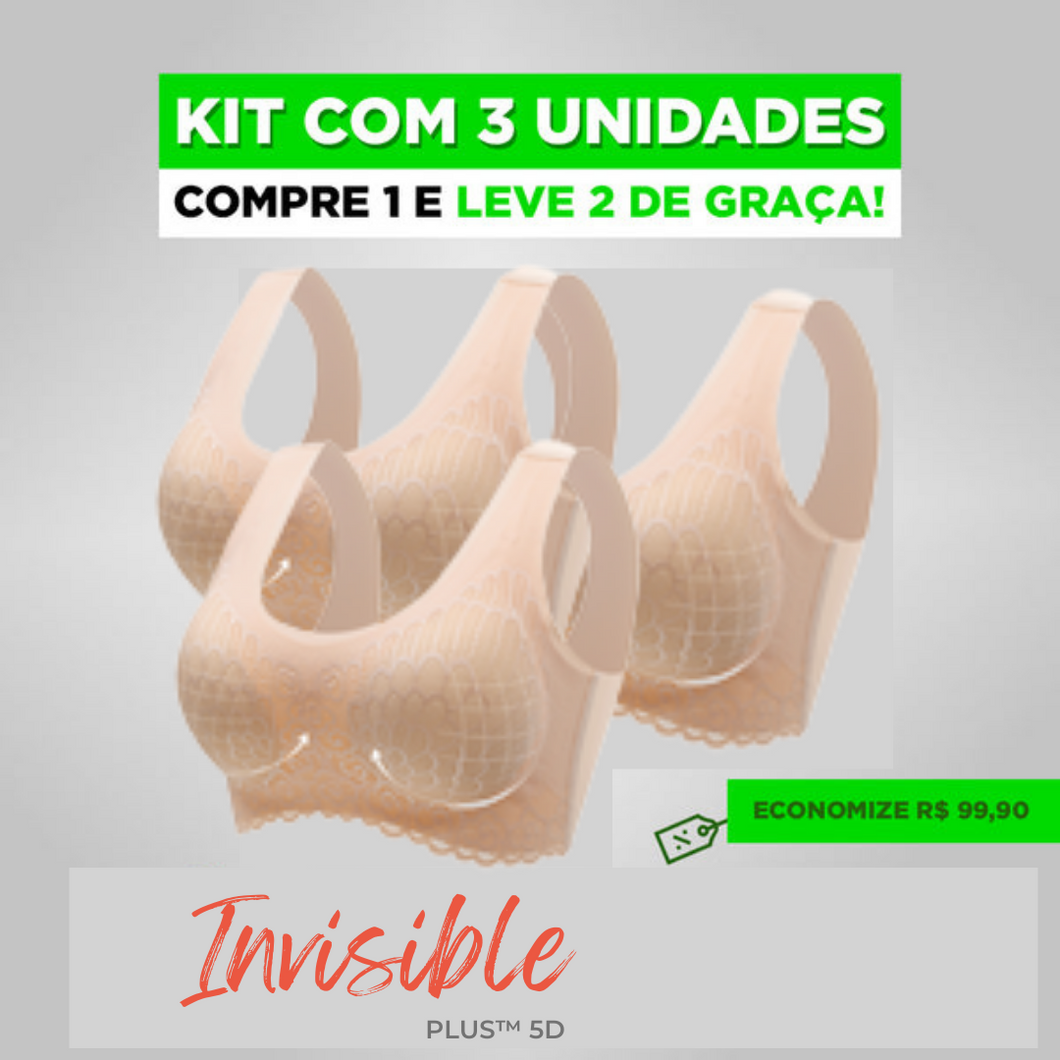 Kit 3 Unidades - Sutiã Invisible Plus™  5D