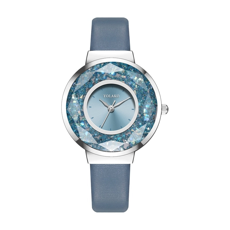 Relógio Feminino Luxo com cristais no visor