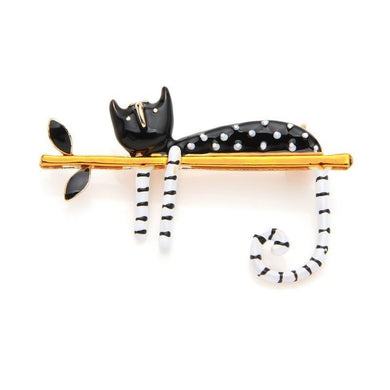 Broche esmaltado Gato Preguiçoso - Sociedade Global
